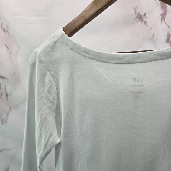 J Jill T Shirt Womens Small P White Perfect Pima Seamed Tee Quarter Sleeve - Picture 6 of 10